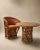 Rustic Vintage Genuine Leather Equipale 5-Piece Round Glass Dining Set with 4 Chairs For Sale - Image 3 of 5