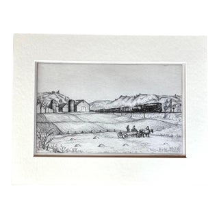 Vtg 1939 Print in 11x14 Mat, Ready to Frame: Andrew Butler "New England Scene" For Sale
