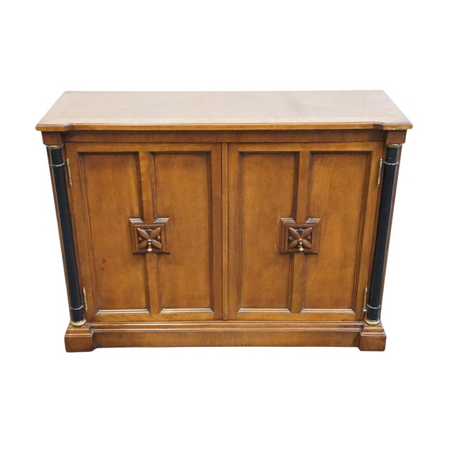 Neoclassical High End Vintage Solid Cherry Italian Neoclassical 40" Accent Console Cabinet For Sale - Image 3 of 9