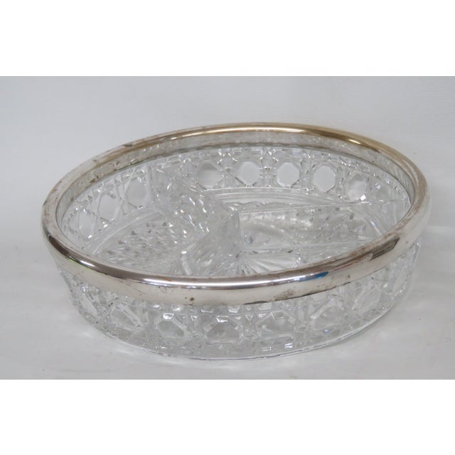 Contemporary El Royel Germany Lead Crystal 3 Part Divided Serving Bowl 4589b For Sale - Image 3 of 11