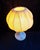 Vintage Table Lamp with White Plastic and Yellow Fabric Shade, 1970s For Sale - Image 3 of 7