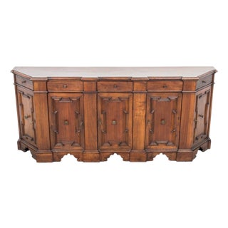Late 18th Century Carved Italian Baroque Style Walnut Credenza Scantonata For Sale