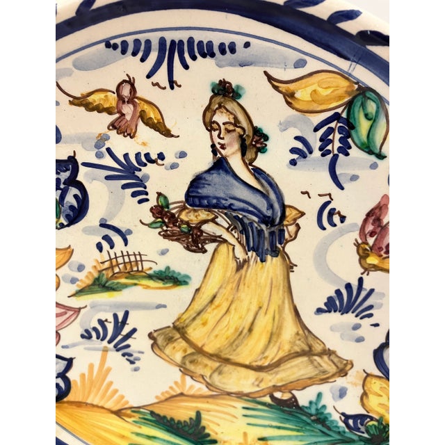 1920s Italian Faience Hand Painted Plate For Sale In Boston - Image 6 of 6