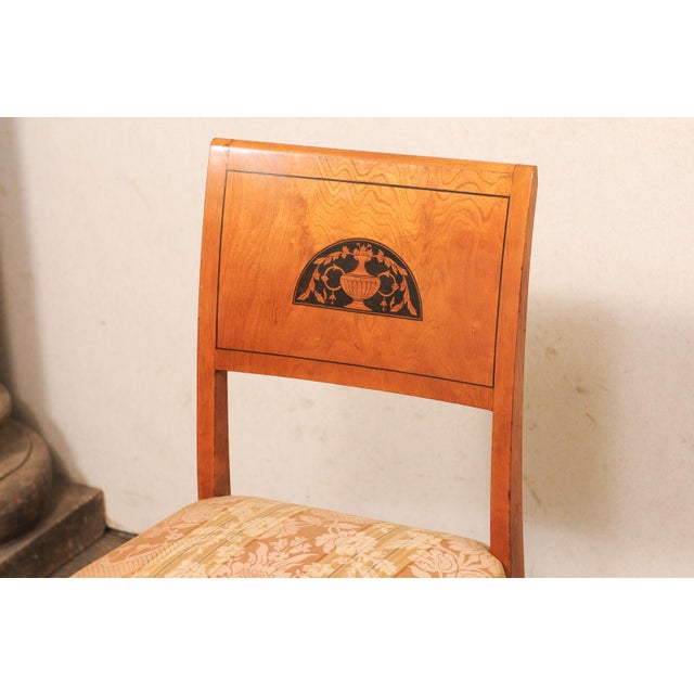 Chocolate Set of 4 Swedish Curly Birch Chairs, 19th C For Sale - Image 8 of 11