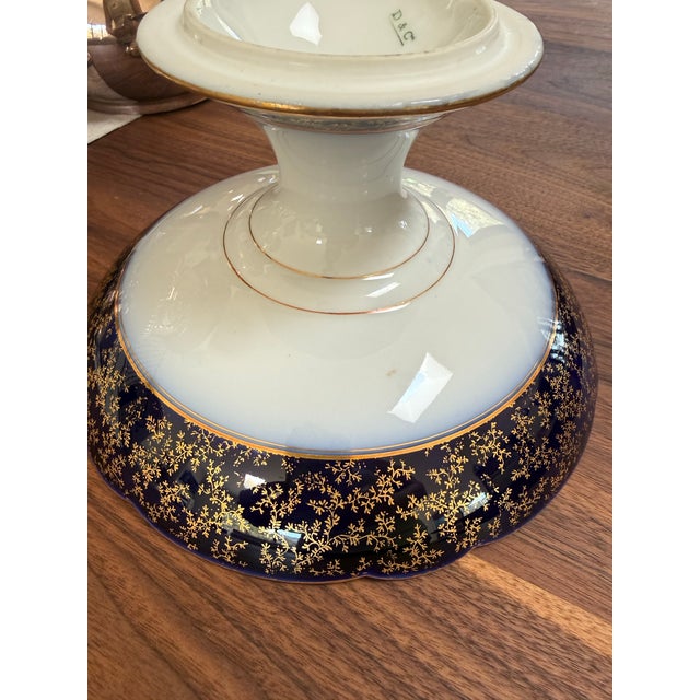 Ceramic Antique D&CLimoges Pedestal Compote, Circa 1894-1900 For Sale - Image 7 of 9