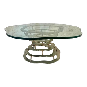 Silas Seandel Hand-Welded Steel Coffee Table With Glass Top