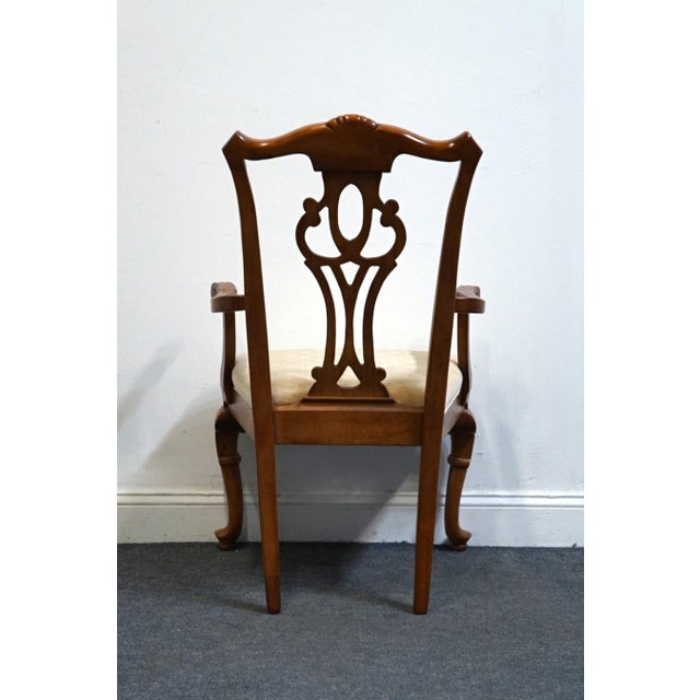Late 20th Century Broyhill Furniture Solid Cherry Traditional Georgian Style Dining Arm Chair 7940-87/86 For Sale - Image 5 of 10