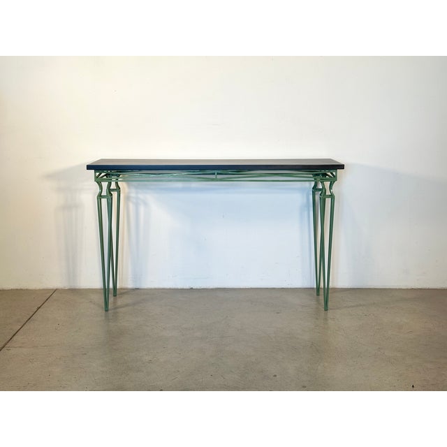 Mid-Century Modern Vintage Lacquered Iron Console, 1980s For Sale - Image 3 of 13