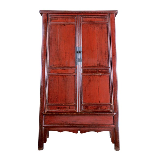 Red Antique Chinese Red Lacquer Cabinet, 1870 For Sale - Image 8 of 8