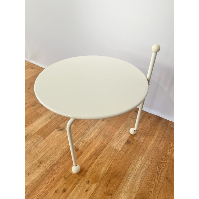 Cream Postmodern Side Table, 1980s For Sale - Image 8 of 10