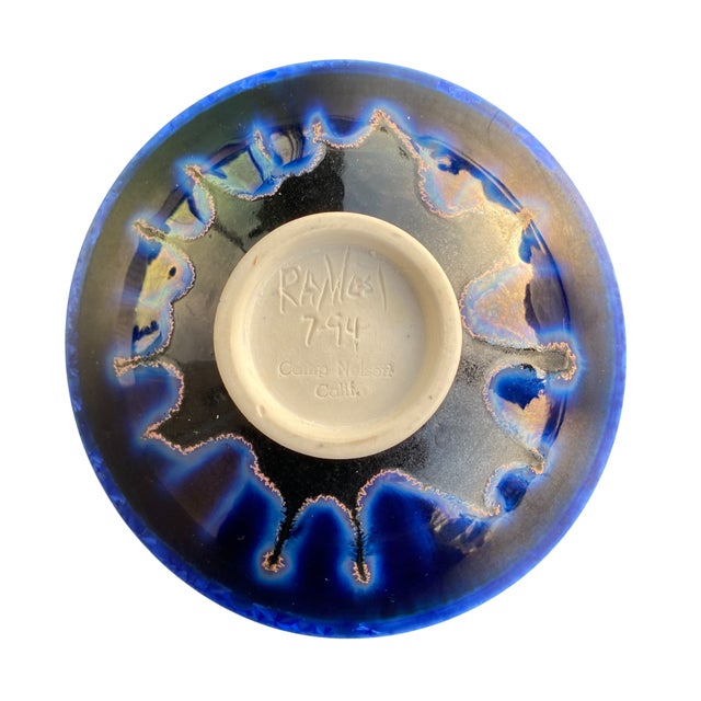 1990s Small Ray West Studio Crystalline-Glazed Porcelain Bowl For Sale In San Francisco - Image 6 of 6