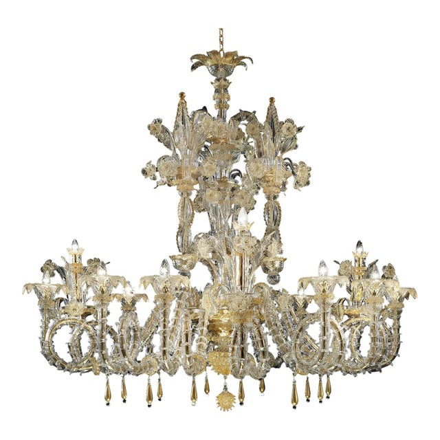 Venetian Cà Rezzonico Gold Murano Glass Chandelier by Simoeng For Sale - Image 9 of 9