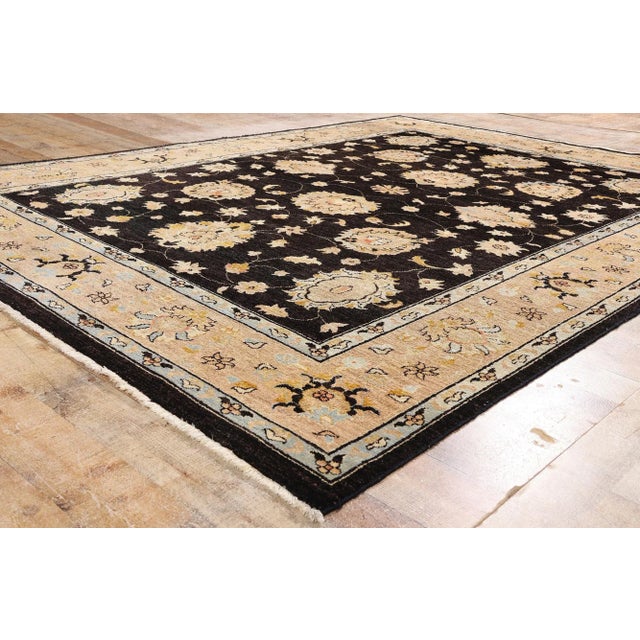 Black Vintage Black Oushak Rug, 08'00 X 10'11 For Sale - Image 8 of 10