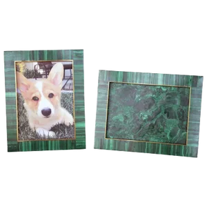 1980s Malachite Picture Frames - a Pair