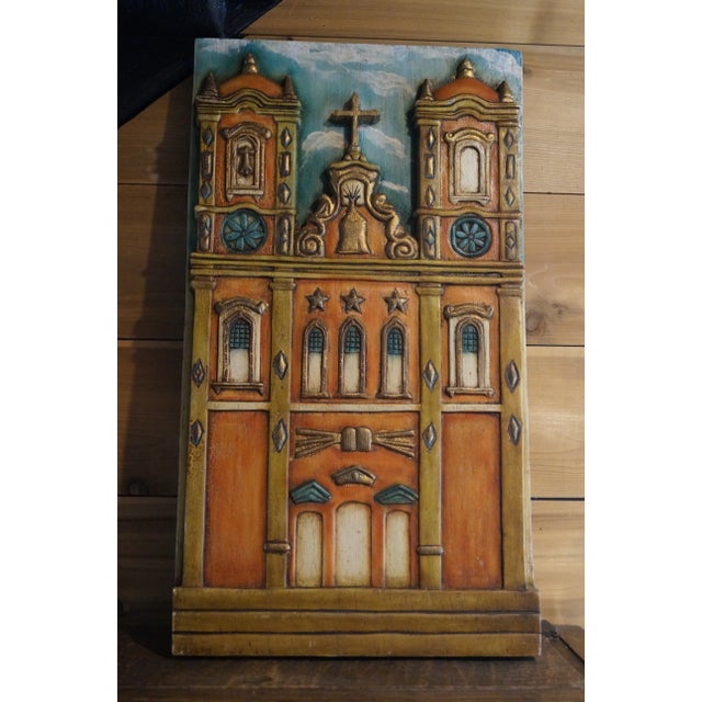Folk Art 1980s Handmade Carved Wood Guatemalan Church Retablo For Sale - Image 3 of 10