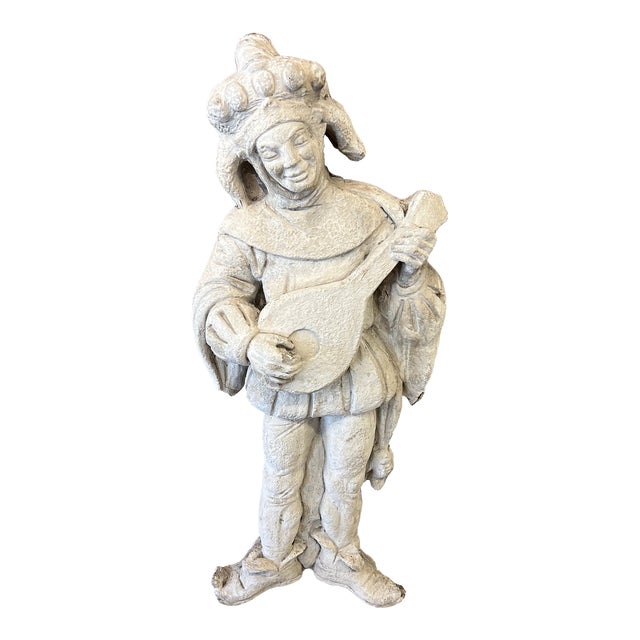 1920s Concrete Jester Architectural Element For Sale
