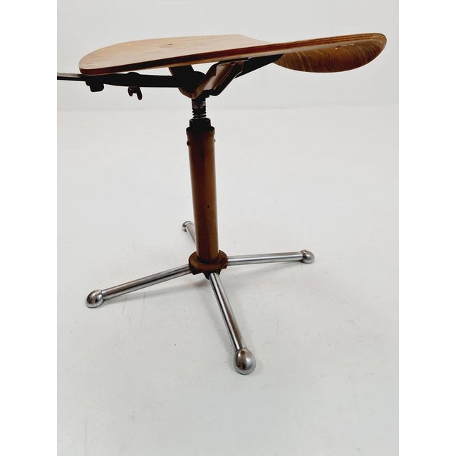 Bauhaus Office Chair in Wood by Drabert, 1960s For Sale - Image 9 of 11