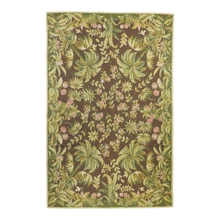 Aubusson Flat Weave Wool Rug 6'0" X 9'0" For Sale