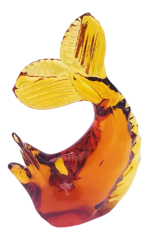 1960's Italian Amber Glass Fish