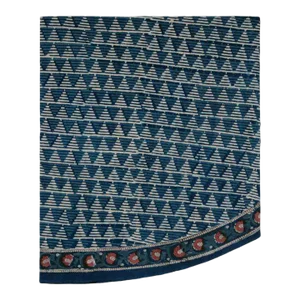 Delta 90-Inch Indigo/Brick Red Round Tablecloth