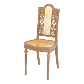 Louis XVI Silk Embroidery Panel Chair, Ca. 1900 For Sale