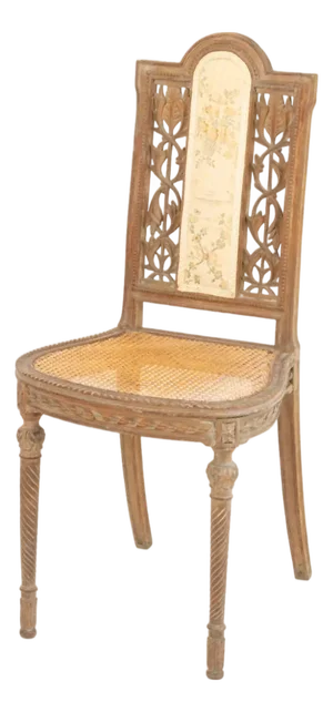 Louis XVI Silk Embroidery Panel Chair, Ca. 1900