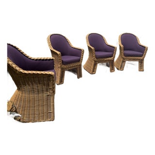 Lacor ‘90s Vintage Wicker Dining Chairs For Sale