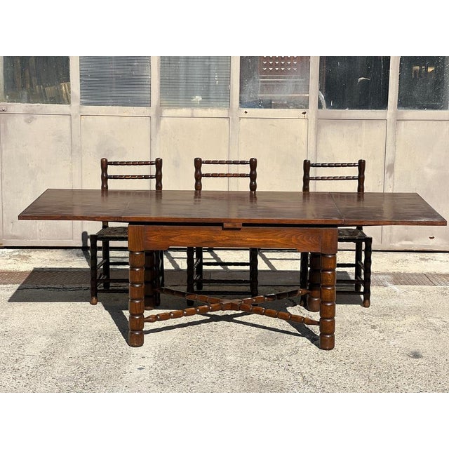 Mid-Century Modern Extendable Dining Table by Charles Dudouyt, 1940 For Sale - Image 3 of 8
