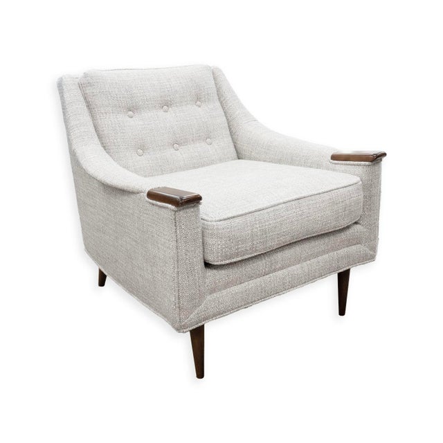 Pair of His and Hers Tufted Accent Chairs Pearsall Style For Sale In Detroit - Image 6 of 10