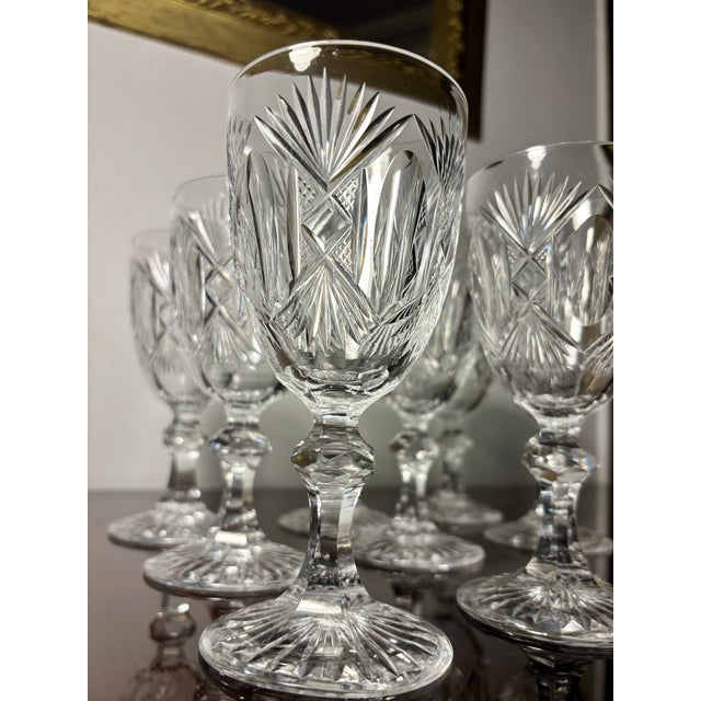 Crystal Glasses from Saint Louis, 19th Century, Set of 9 For Sale - Image 16 of 18