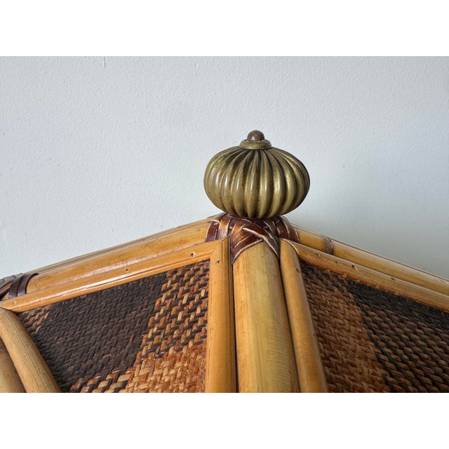 Vintage MacKenzie-Childs Decorated Bamboo & Rattan Laundry Hamper For Sale - Image 4 of 12