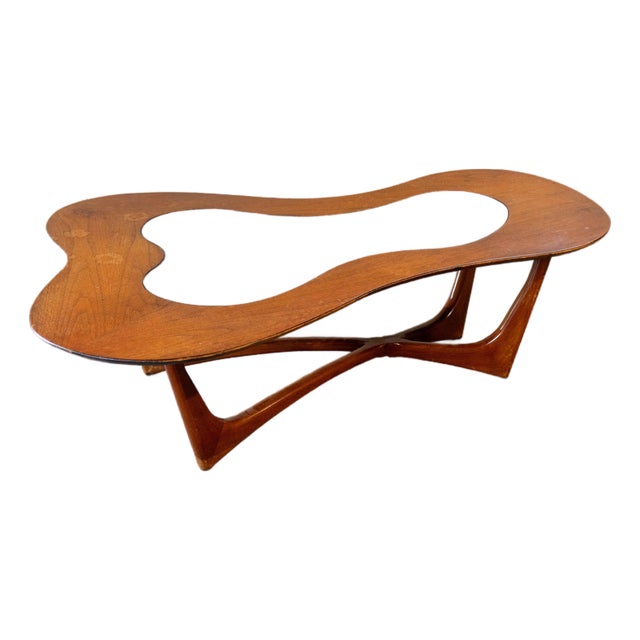 Mid Century Erno Fabry Biomorphic Walnut Coffee Table, C. 1950s For Sale