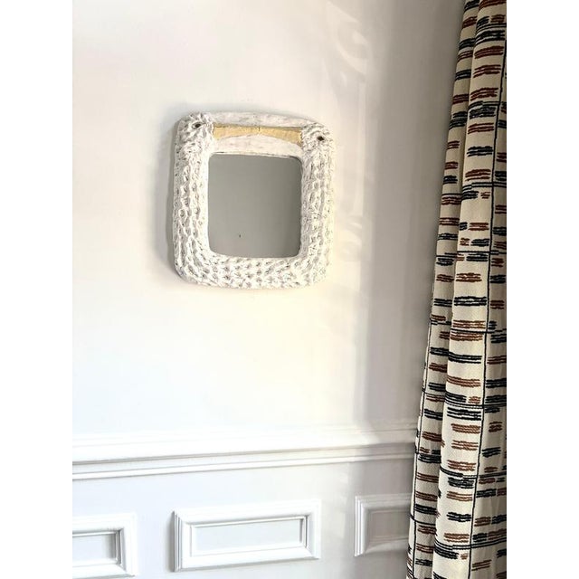 Glass Cicogne French Ceramic Mirror by Renzo Maar For Sale - Image 7 of 9