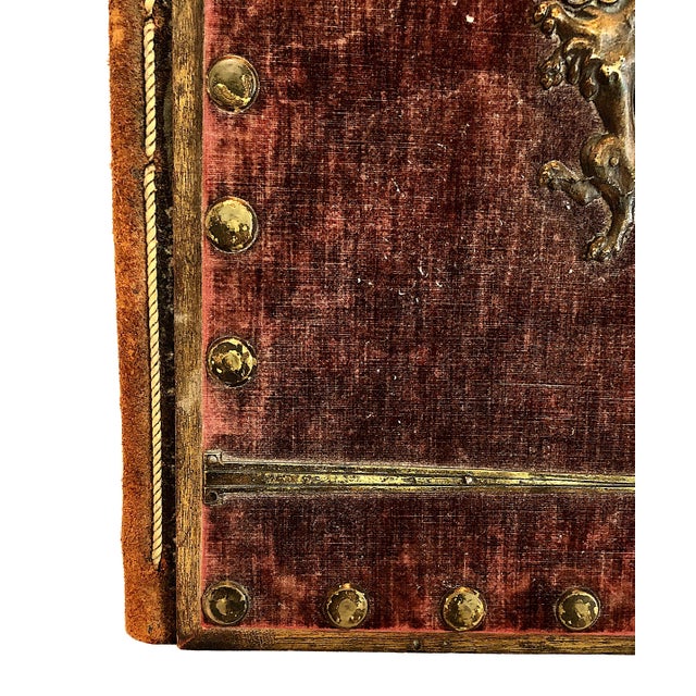 Wood Gothic Revival Velvet-Covered Document Presentation Portfolio For Sale - Image 7 of 12