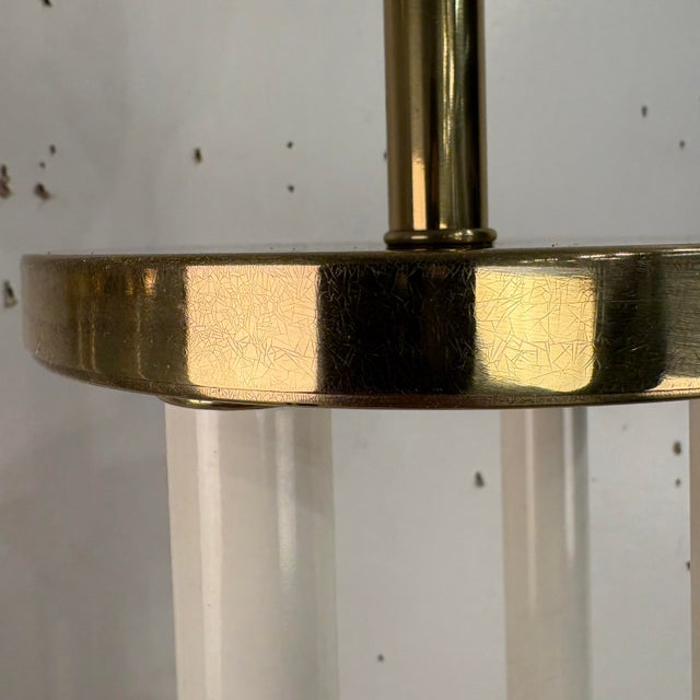 Pair of Colonial Premier Tall Brass and Marble Candelabra Style Table Lamps in the Style Tommi Parzinger For Sale - Image 11 of 12