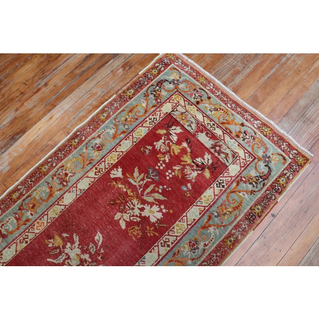 Fine Red Floral Turkish 20th Century Runner For Sale - Image 4 of 6
