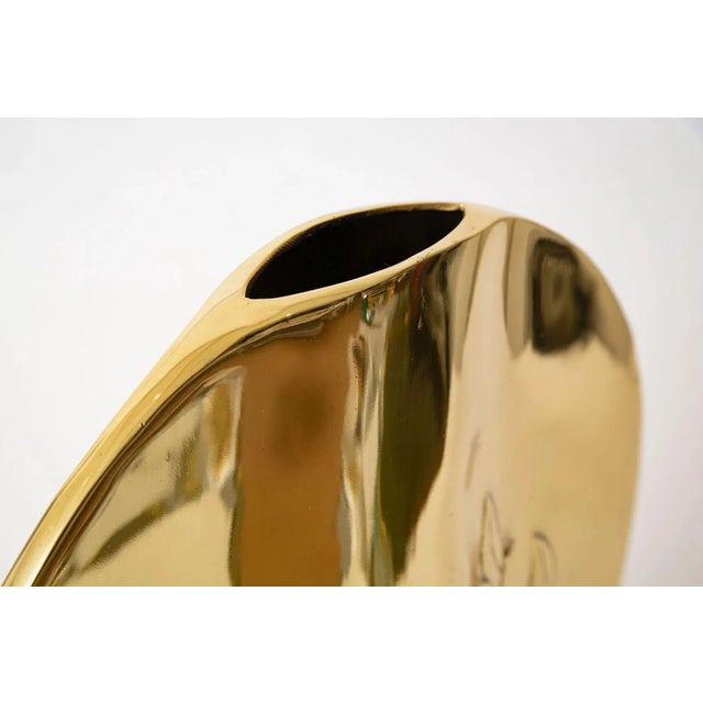Brass Vintage Brass Dolbi Cashier Monumental Vase or Vessel, 1980's For Sale - Image 8 of 10