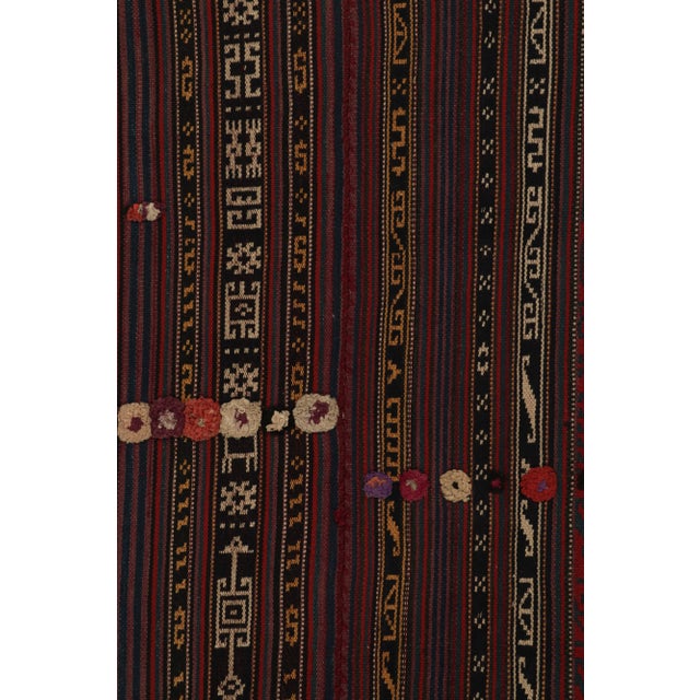 1950s 1950s Vintage Persian Tribal Kilim Rug in Rich Red & Brown Geometric Pattern For Sale - Image 5 of 7