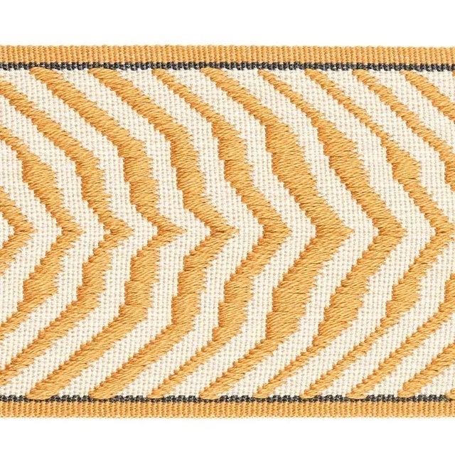 Abstract Sample - Schumacher X Neisha Crosland Arcure Ripple Tape in Mustard For Sale - Image 3 of 3