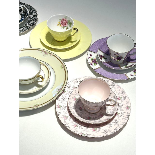 6 Sets of Vintage Tea Cups, Saucers, and Plates For Sale - Image 4 of 18