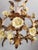 Vintage Gold-Plated and Hand-Forged Florentine Pendant Lamp with Porcelain Roses, 1960s For Sale - Image 13 of 18