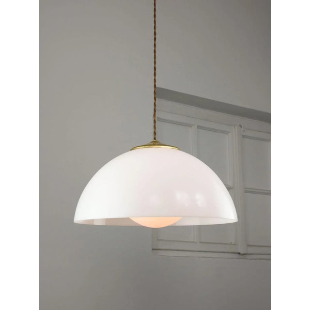 Italian Space Age Pendant in Brass and Acrylic Glass, 1970s For Sale - Image 4 of 18