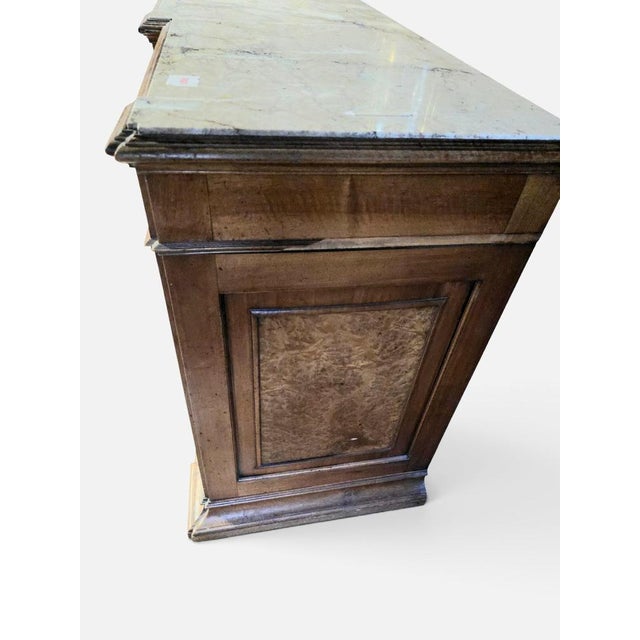 Large 19th Century French Fruitwood Sideboard with One-Piece Veined Marble Top, 1809 For Sale - Image 10 of 14