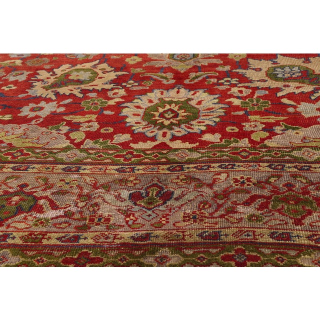 Late 19th Century Late 19th Century Persian Sultanabad Rug, 12'03 X 18'11 For Sale - Image 5 of 10