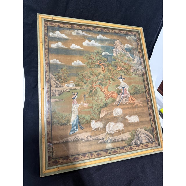 18th Century, Chinese Export Qing Pith Painting of Court Ladies *Stair & Co* For Sale - Image 10 of 12