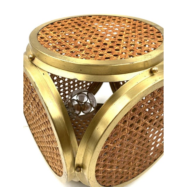 Hollywood Regency Italian Lamps in Brass and Vienna Straw, 1970s, Set of 2 For Sale - Image 17 of 18