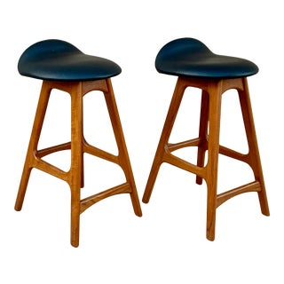 Danish Modern Counter Stools by Erik Buch for o.d. Mobler - a Pair For Sale