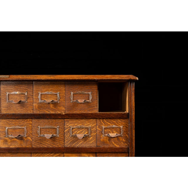 Early 20th Century Tiger Oak Puzzle Box Card Catalog For Sale - Image 14 of 14