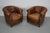 Vintage Dutch Cognac Colored Leather Club Chairs, Set of 2 For Sale - Image 12 of 18