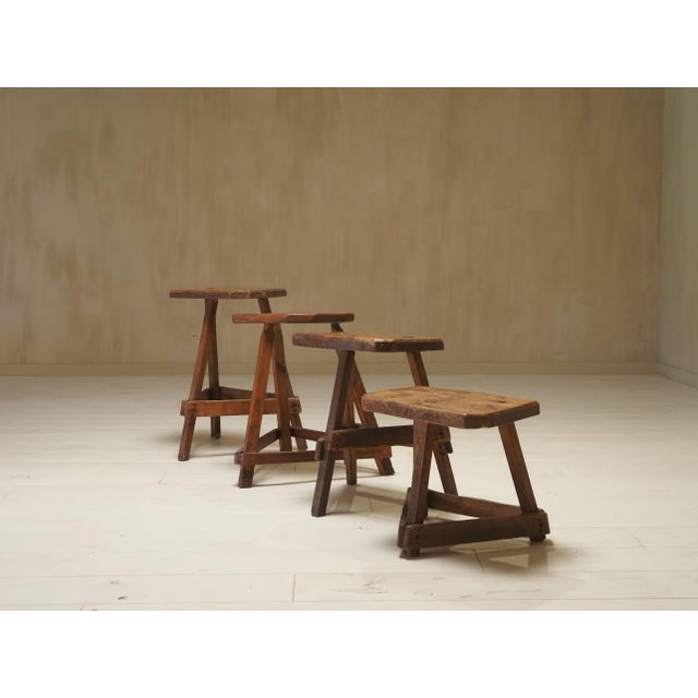 Brown Antique English in Oak, 1800s, Set of 4 For Sale - Image 8 of 9